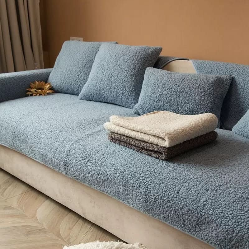 Cerise | Sofa Cover with Non-Slip Base & Soft Sherpa Fleece for Ultimate Comfort