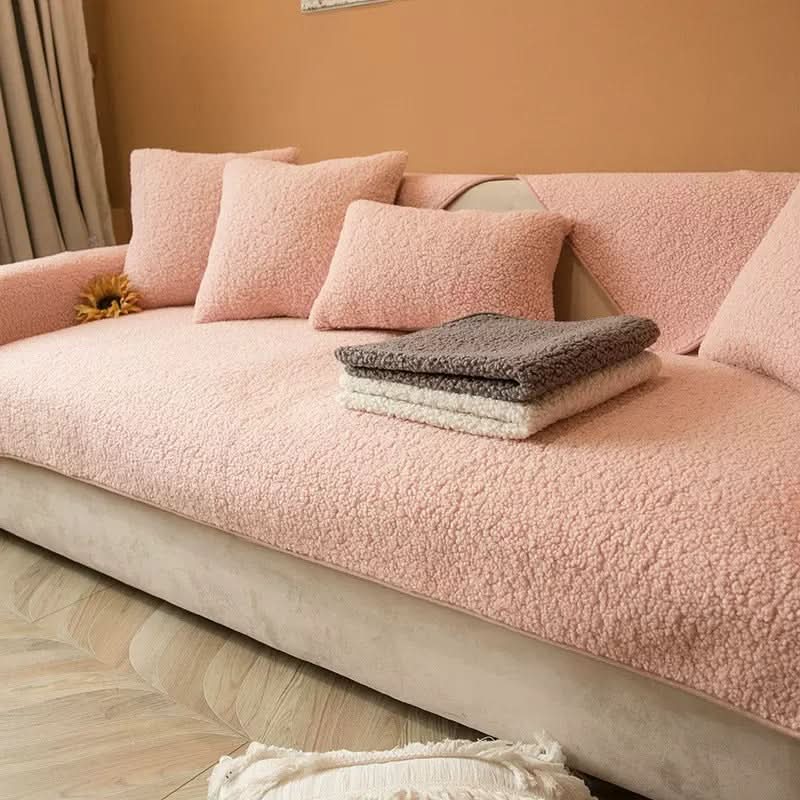 Cerise | Sofa Cover with Non-Slip Base & Soft Sherpa Fleece for Ultimate Comfort