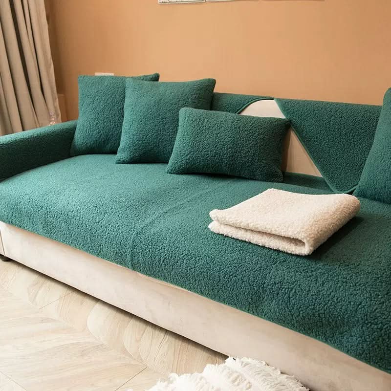Cerise | Sofa Cover with Non-Slip Base & Soft Sherpa Fleece for Ultimate Comfort