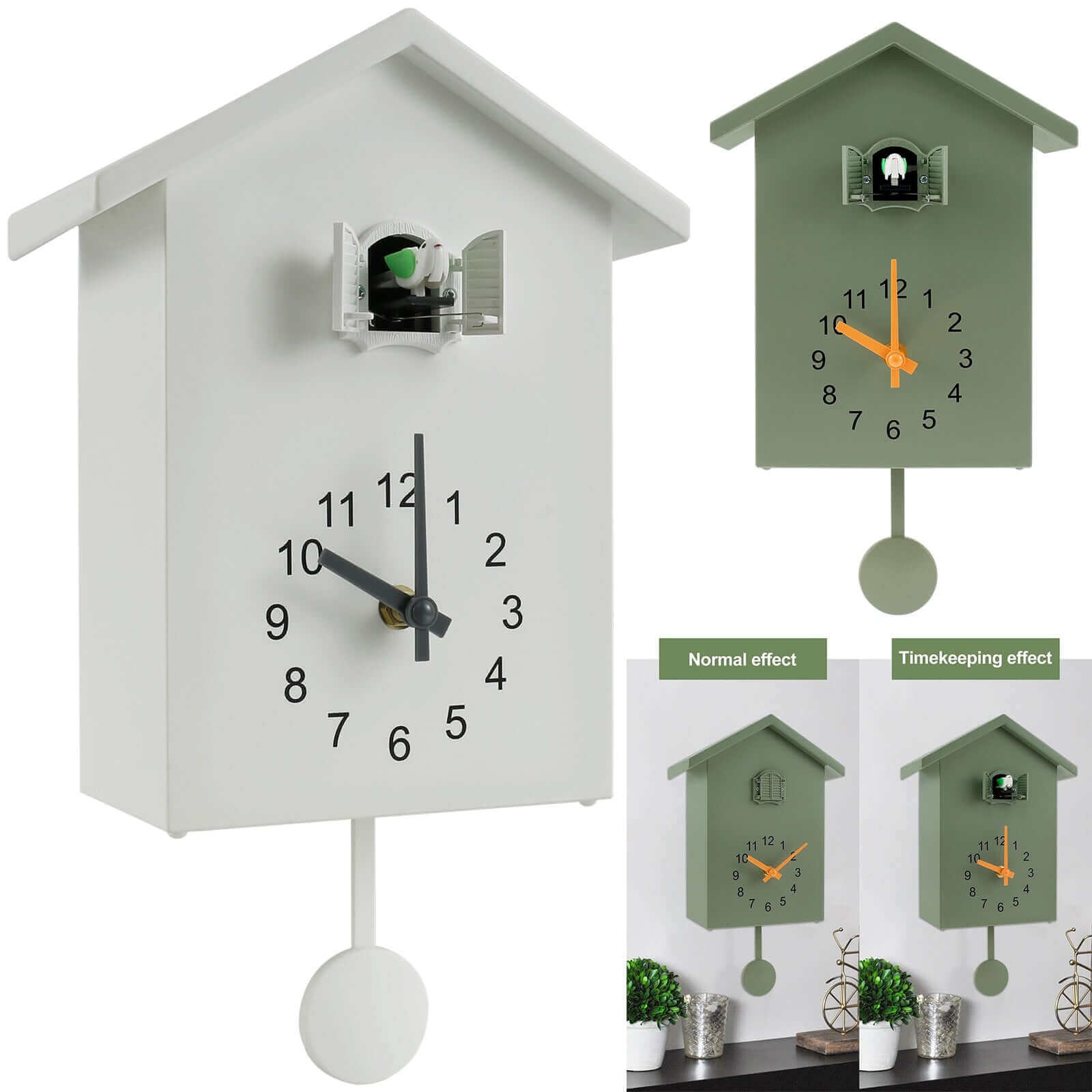 Contemporary Wall Clock Decor | Modern Cuckoo Clock with Intelligent Chime | Stylish Home Accent for Minimalist Aesthetics