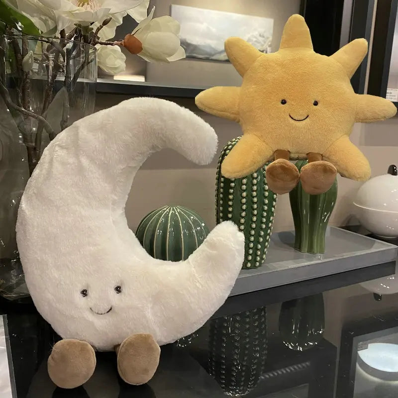 Cosmic Cuddles | Plush Pillow with Soft Material & Expressive Faces | Cuddly Companion for Cozy Decor