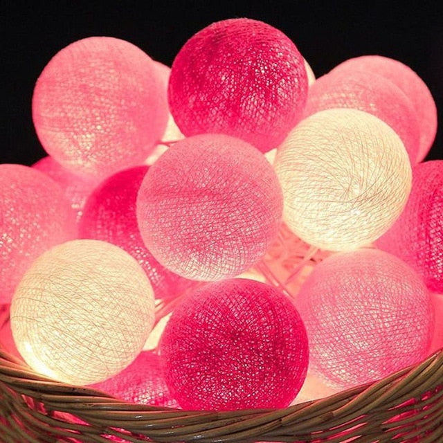 Cotton Ball Fairy Lights | USB & Battery Powered Decorative Garland | Cozy Ambiance for Home Decor