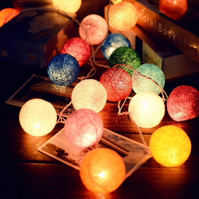 Cotton Ball Fairy Lights | USB & Battery Powered Decorative Garland | Cozy Ambiance for Home Decor