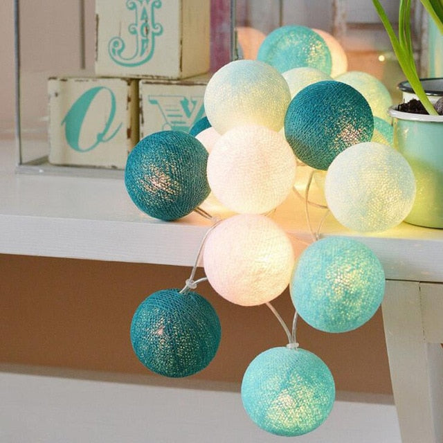 Cotton Ball Fairy Lights | USB & Battery Powered Decorative Garland | Cozy Ambiance for Home Decor