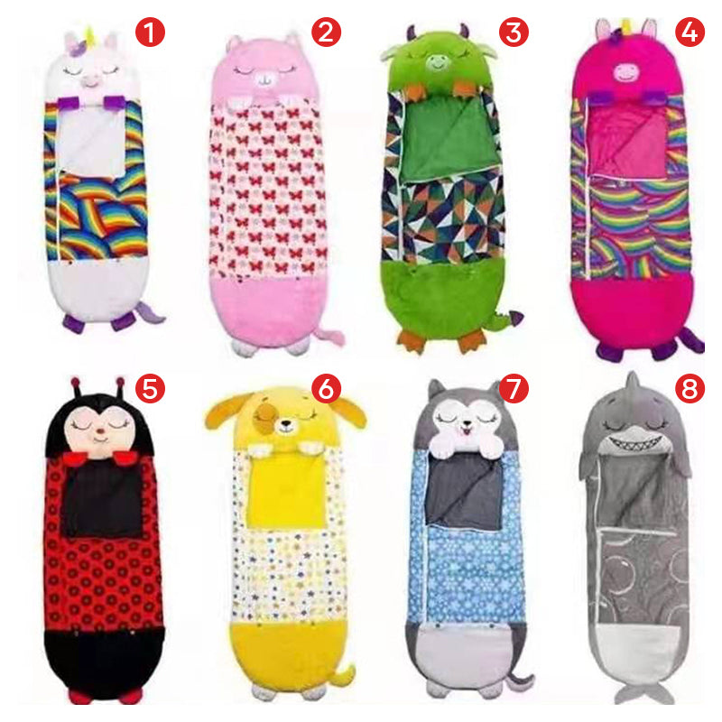 Cozy Companion | Kids Sleeping Bag with Transformable Pillow Design | Adorable Animal Styles for Travel and Sleepovers