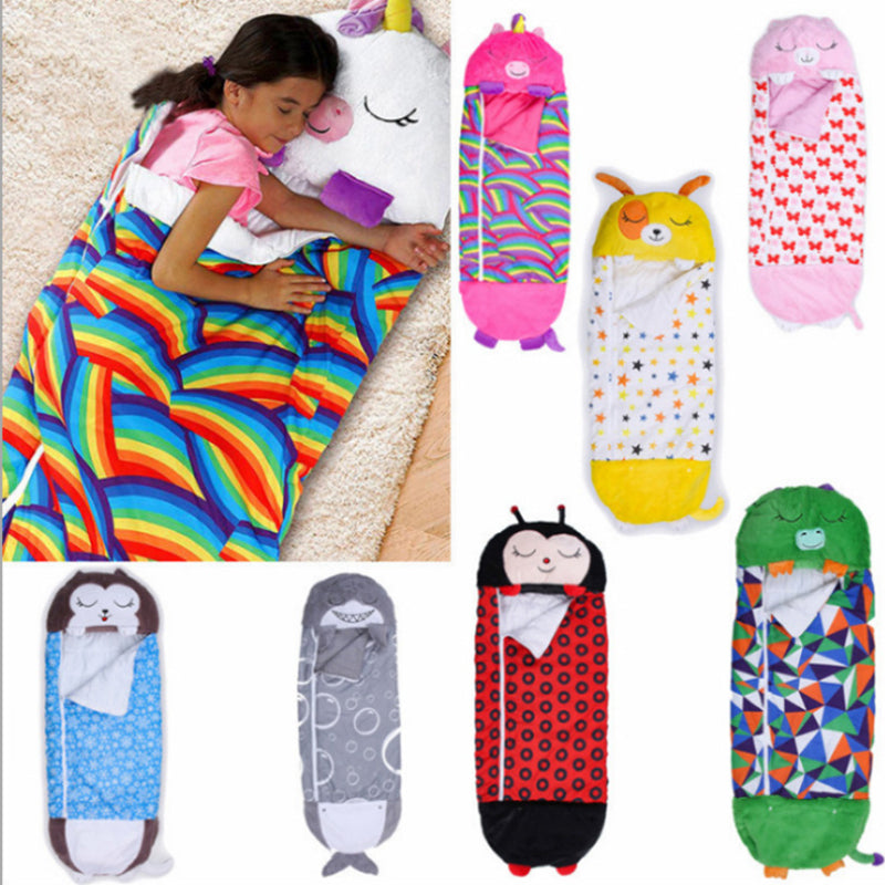 Cozy Companion | Kids Sleeping Bag with Transformable Pillow Design | Adorable Animal Styles for Travel and Sleepovers