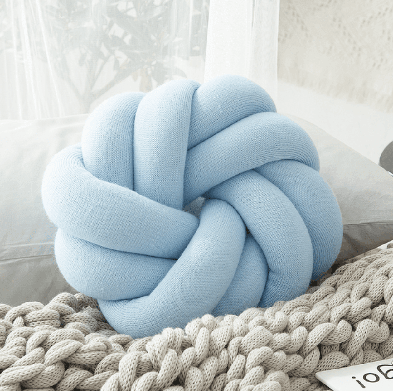 Creative Cotton Knot Ball Pillow | Decorative Throw Pillow with Handmade Design | Stylish Cushion for Elegant Home Decor