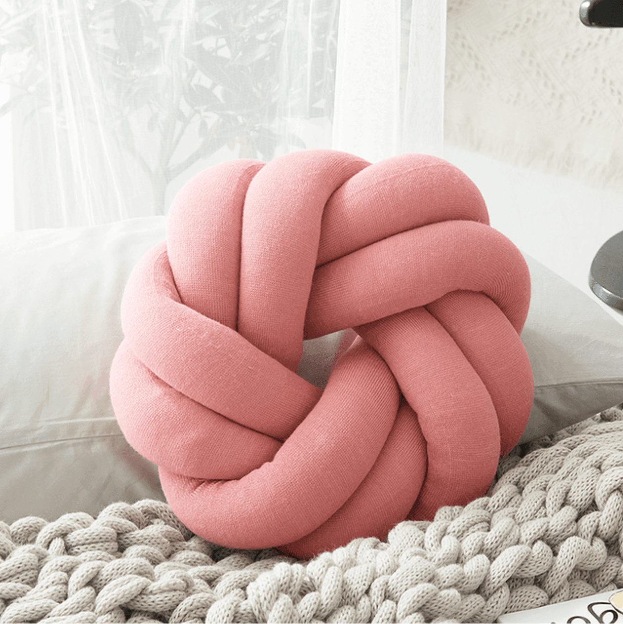Creative Cotton Knot Ball Pillow | Decorative Throw Pillow with Handmade Design | Stylish Cushion for Elegant Home Decor