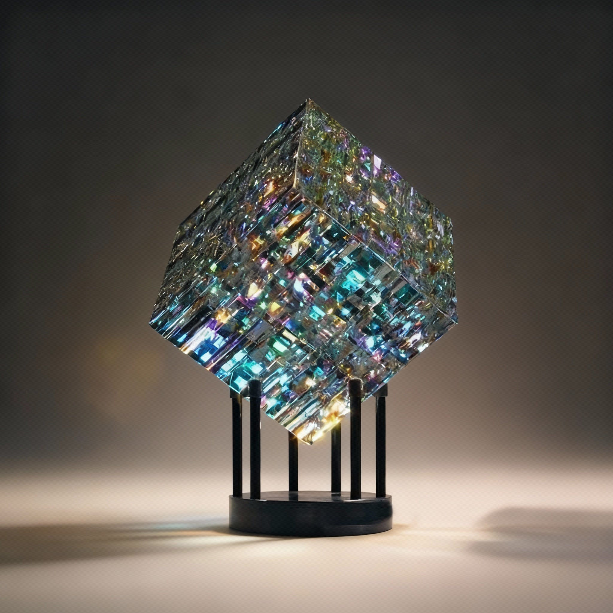 Crystal Rainbow Refraction Art | Modern Desk Decor Piece for Stunning Ambiance