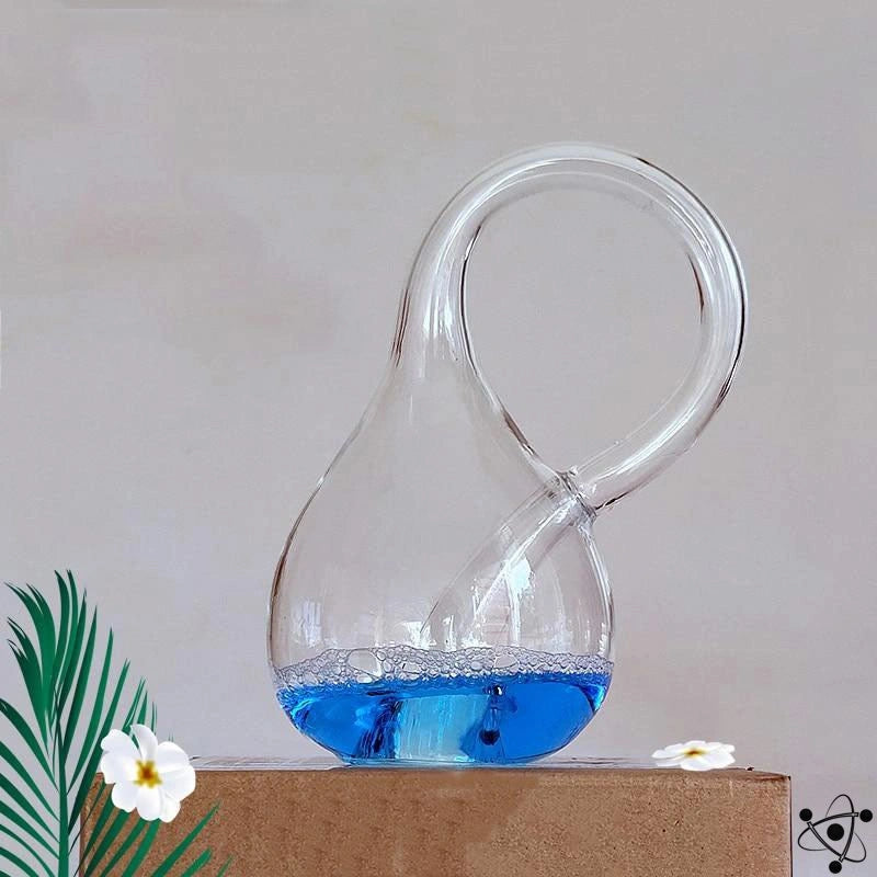 DecoScience | Glass Water Bottle with Innovative Absorption Mechanism | Unique Postmodern Design for Scientific Curiosity