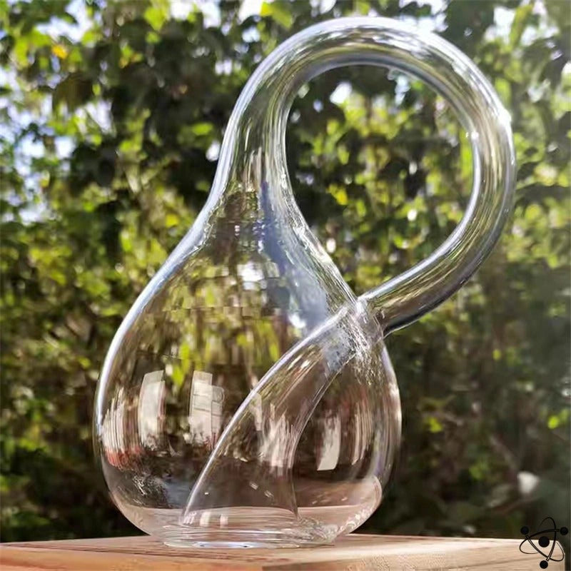 DecoScience | Glass Water Bottle with Innovative Absorption Mechanism | Unique Postmodern Design for Scientific Curiosity