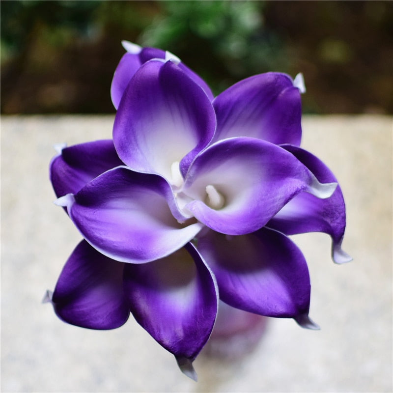 Elegant Calla Lily Flower Bouquet with Real Touch Design | Stunning Marine Blue Decor for Weddings and Events