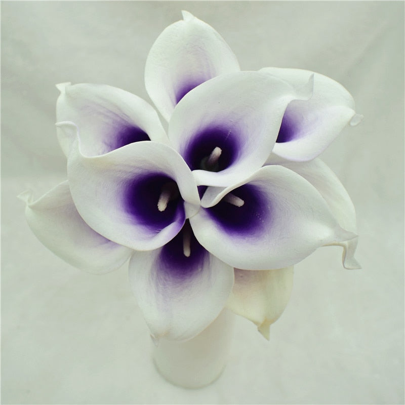 Elegant Calla Lily Flower Bouquet with Real Touch Design | Stunning Marine Blue Decor for Weddings and Events