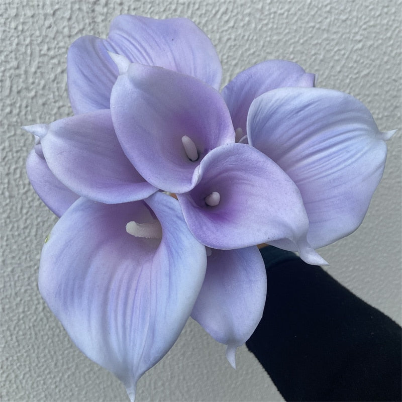 Elegant Calla Lily Flower Bouquet with Real Touch Design | Stunning Marine Blue Decor for Weddings and Events