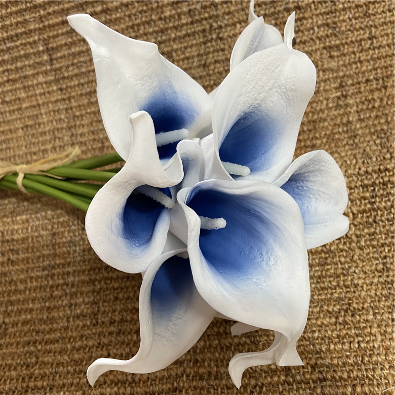 Elegant Calla Lily Flower Bouquet with Real Touch Design | Stunning Marine Blue Decor for Weddings and Events