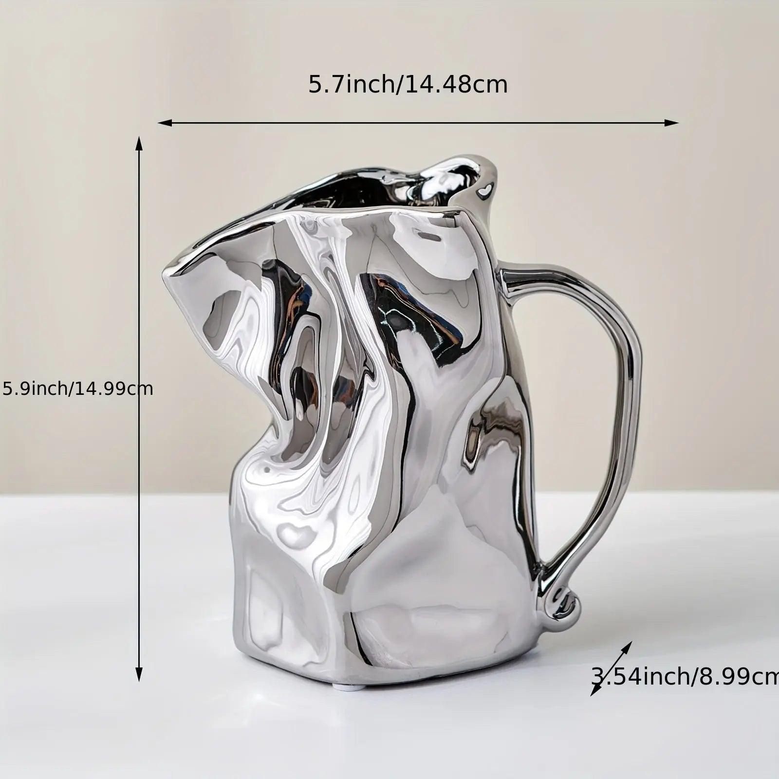 Elegant Collection | Tall White Ceramic Vase with Lustrous Finish | Modern Decor for Timeless Elegance