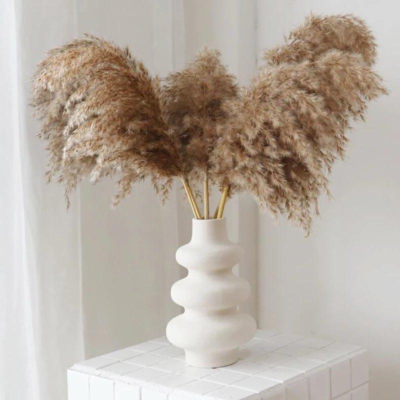 Elegant Dried Flower Bouquet | Natural Pampas Grass with Fluffy Feathers | Long-Lasting Home Decor for Modern Spaces