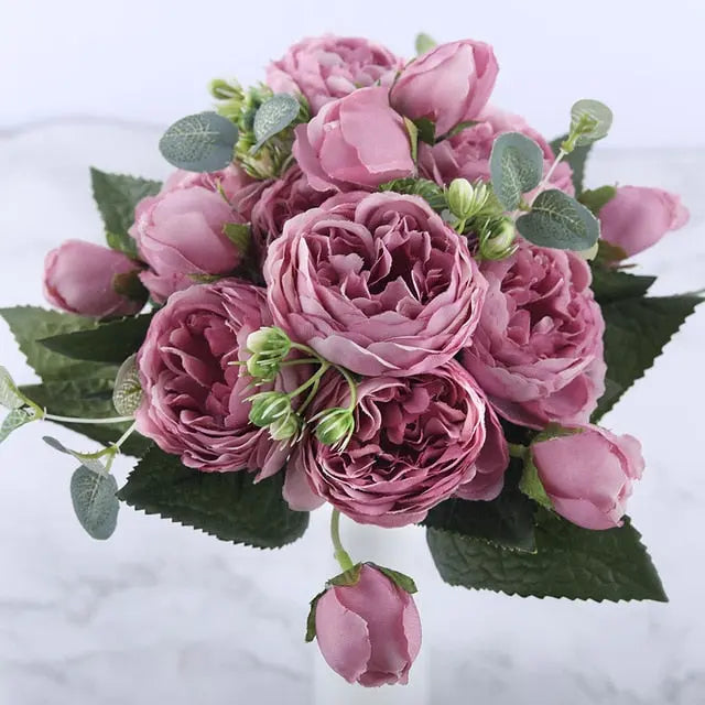 Elegant Floral Collection | Silk Flower Bouquet with Realistic Design | Perfect for Home Decor and Events