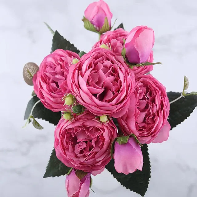 Elegant Floral Collection | Silk Flower Bouquet with Realistic Design | Perfect for Home Decor and Events