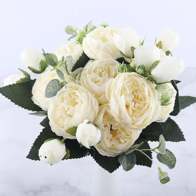 Elegant Floral Collection | Silk Flower Bouquet with Realistic Design | Perfect for Home Decor and Events