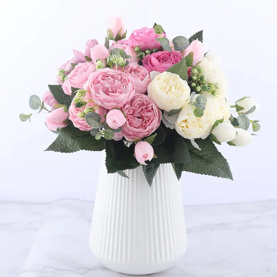 Elegant Floral Collection | Silk Flower Bouquet with Realistic Design | Perfect for Home Decor and Events