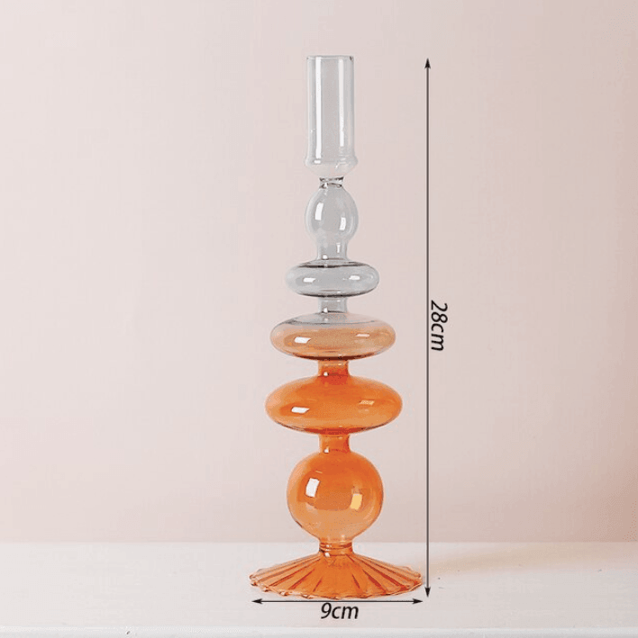 Elegant Glass Candle Holder | Handmade Borosilicate Design for Chic Home Decor