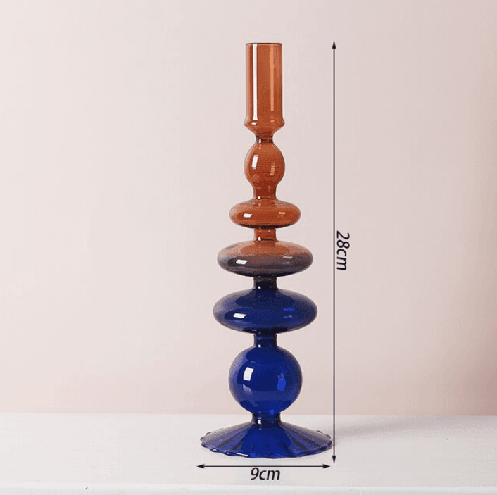 Elegant Glass Candle Holder | Handmade Borosilicate Design for Chic Home Decor