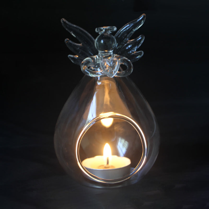 Elegant Glass Candle Holder with Timeless Design for Home Decor and Well-Wishes