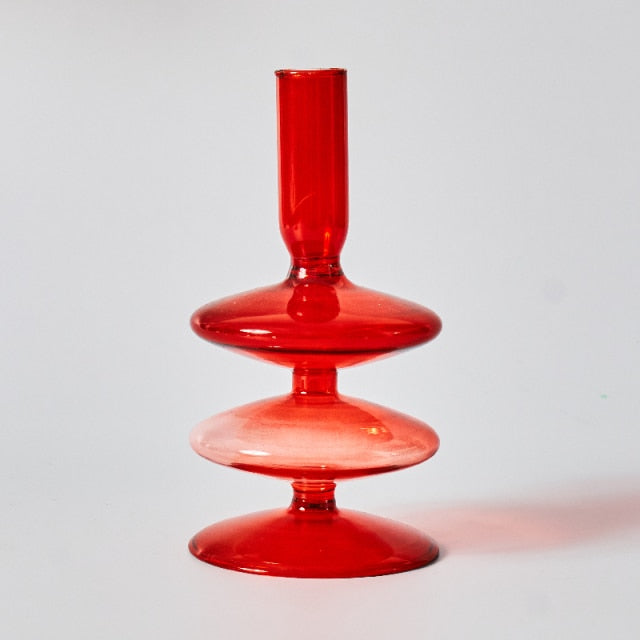 Elegant Glass Tea Light Holders with Unique Abstract Design | Versatile Decor for Home Ambiance