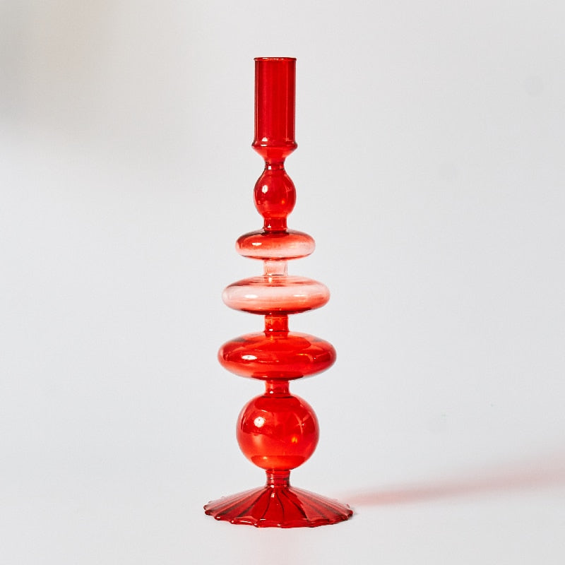 Elegant Glass Tea Light Holders with Unique Abstract Design | Versatile Decor for Home Ambiance