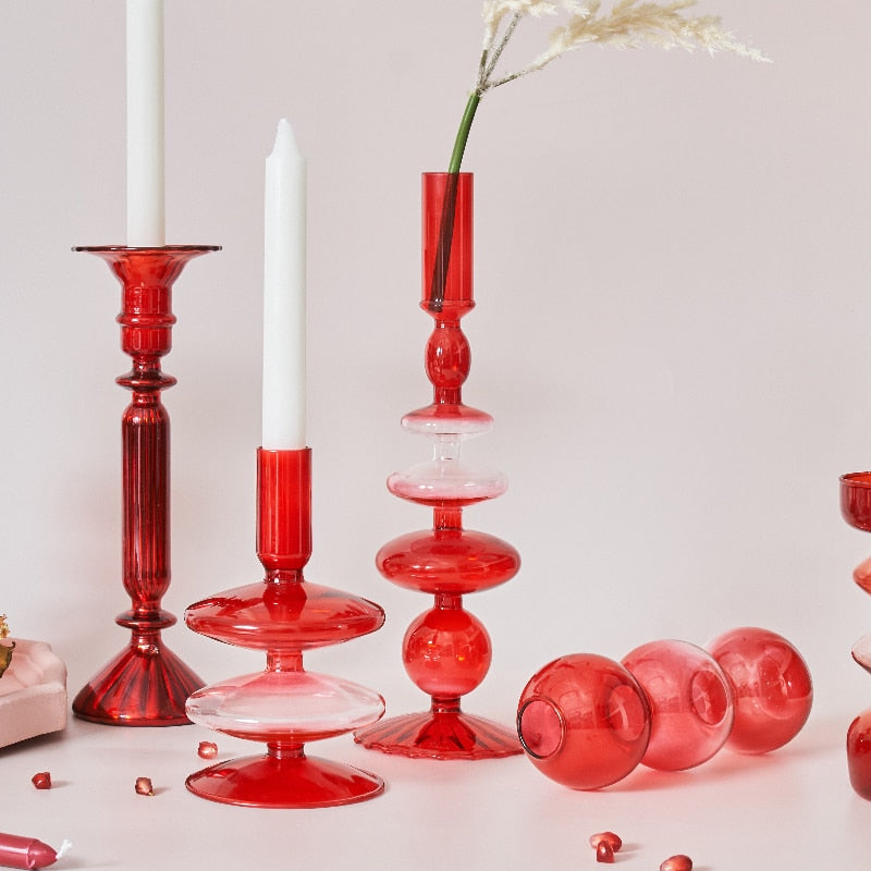 Elegant Glass Tea Light Holders with Unique Abstract Design | Versatile Decor for Home Ambiance
