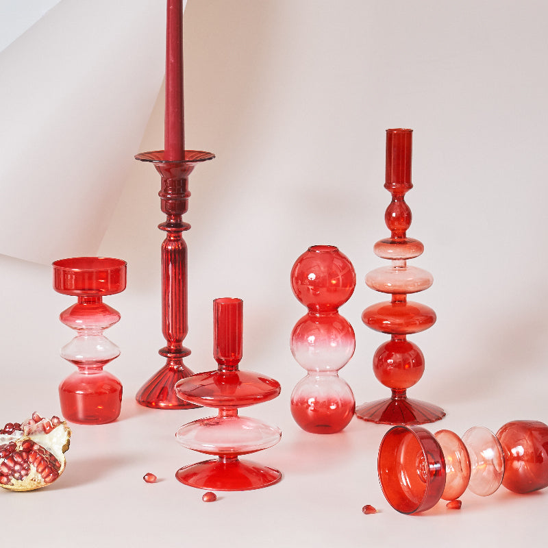 Elegant Glass Tea Light Holders with Unique Abstract Design | Versatile Decor for Home Ambiance