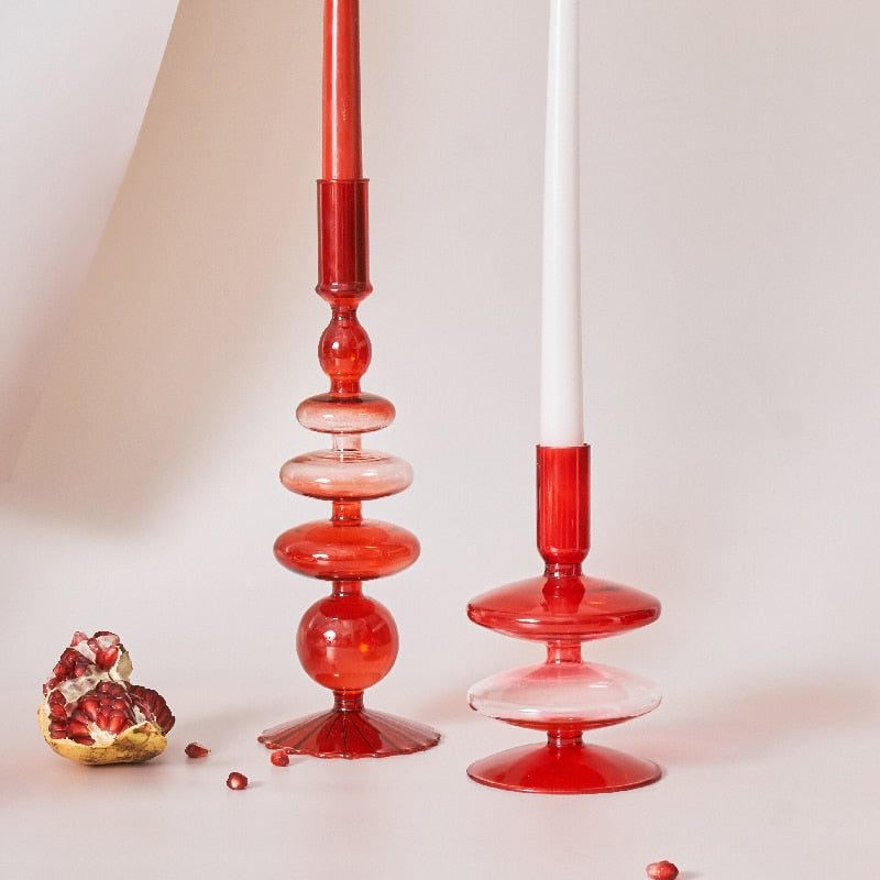 Elegant Glass Tea Light Holders with Unique Abstract Design | Versatile Decor for Home Ambiance