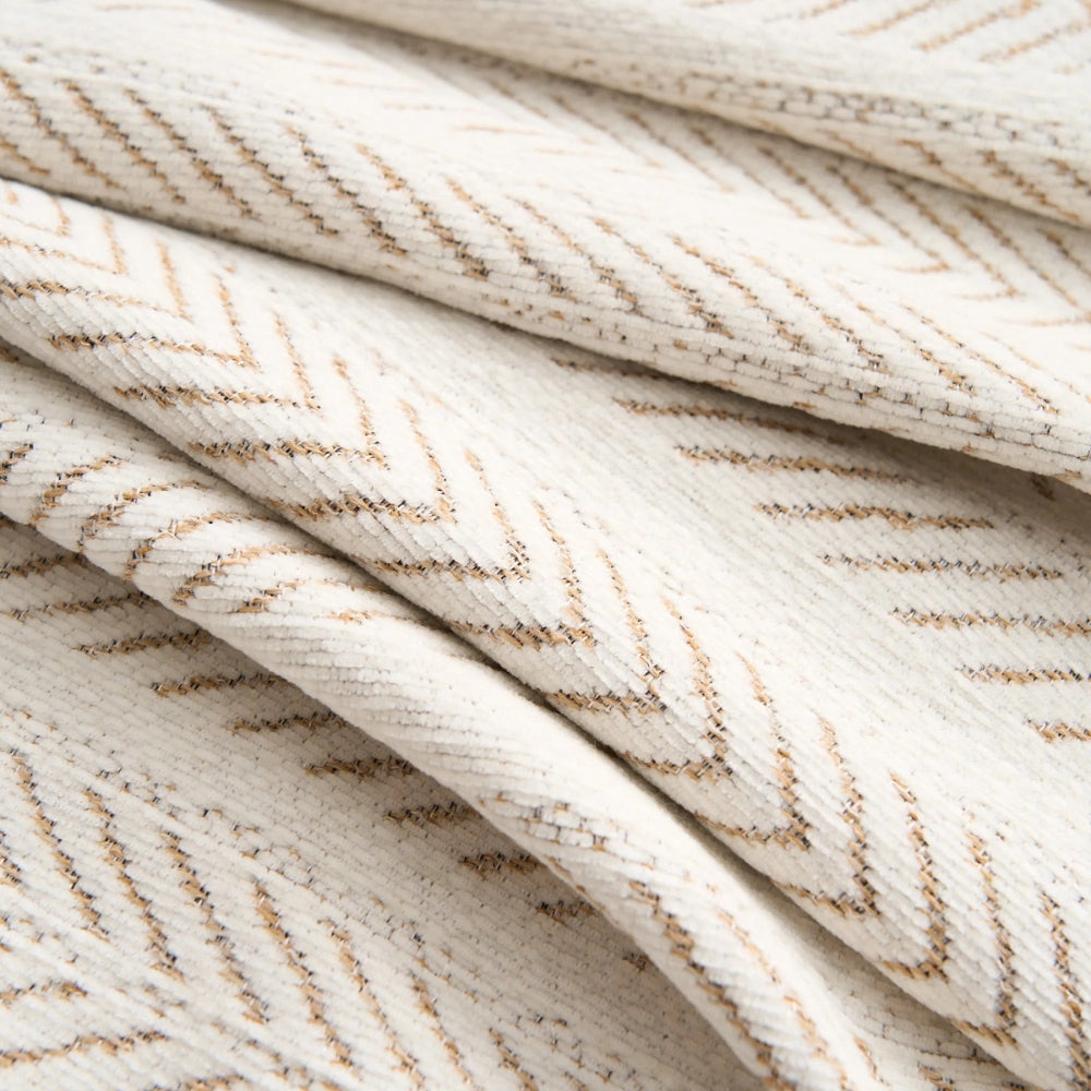 Elegant Herringbone Chenille Sofa Cover with Tassel Details | Stylish Protection for Home Décor