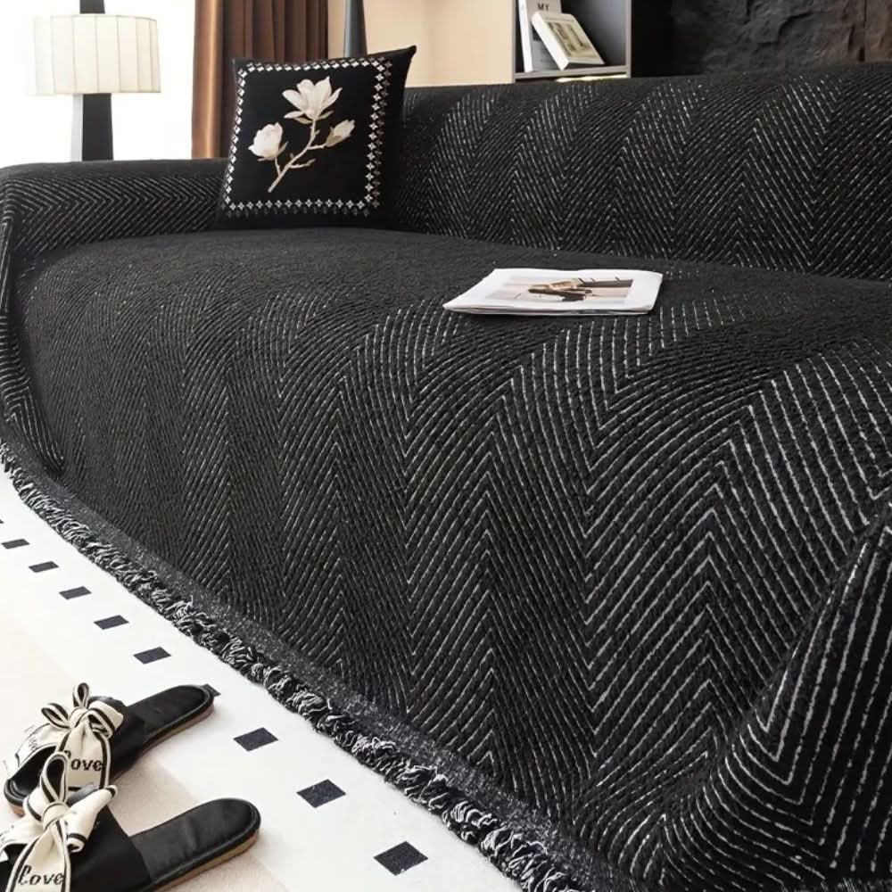 Elegant Herringbone Sofa Cover | Water-Resistant & Non-Slip Design for Ultimate Protection