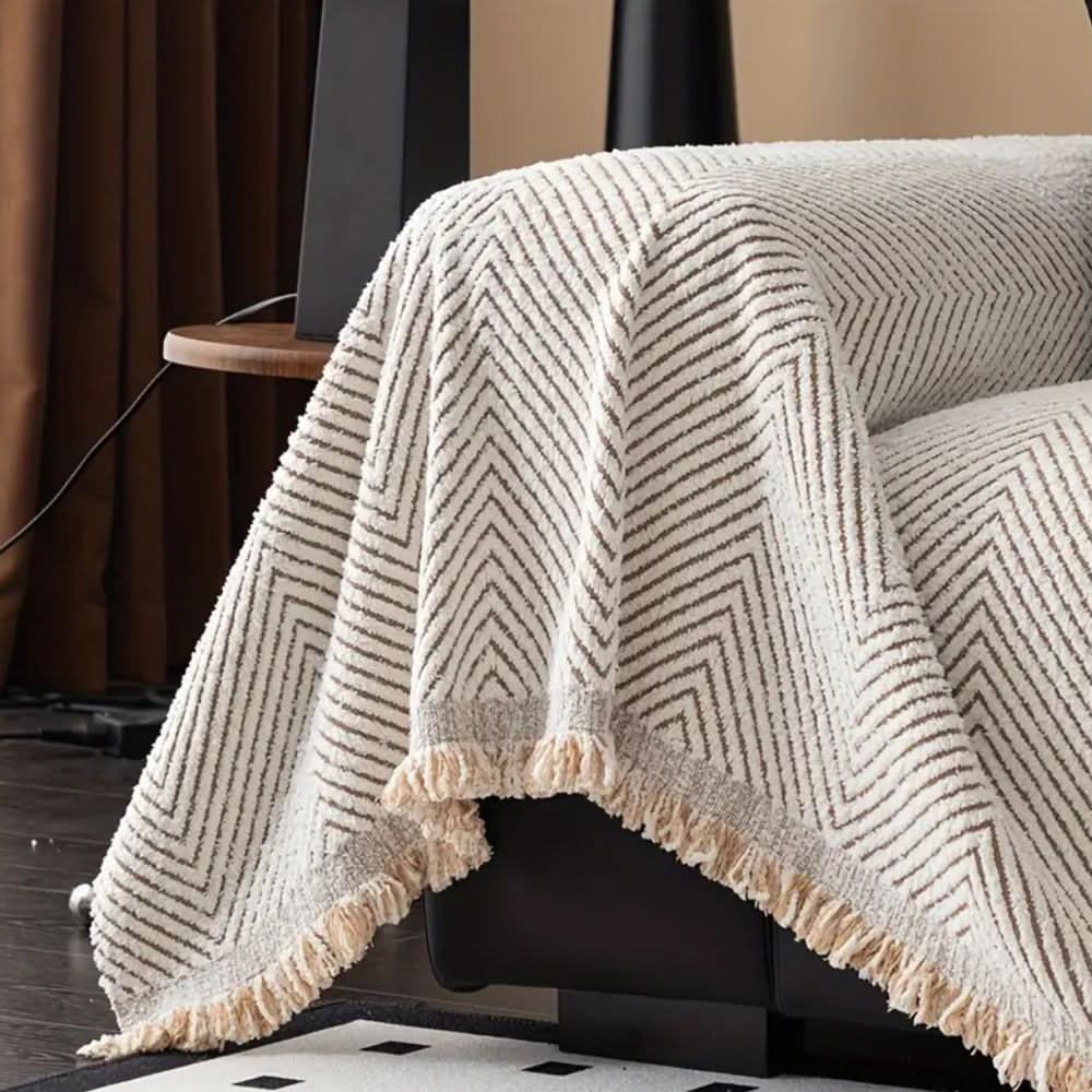 Elegant Herringbone Sofa Cover | Water-Resistant & Non-Slip Design for Ultimate Protection