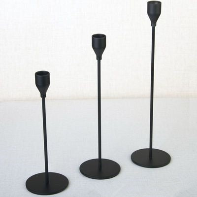 Elegant Metal Candle Holders Set | Modern 3-Piece Design with Non-Slip Base for Stylish Home Decor