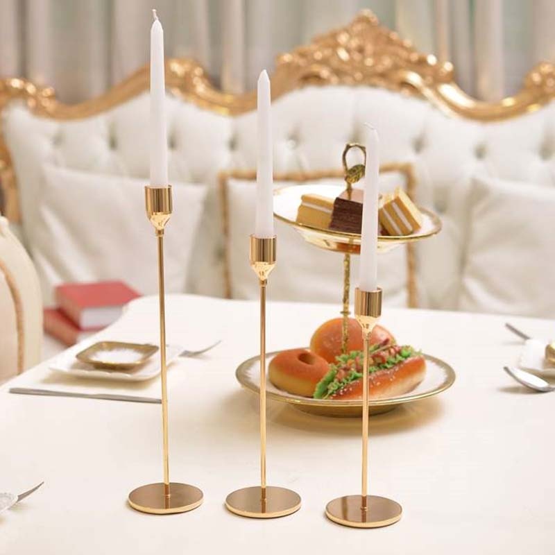 Elegant Metal Candle Holders Set | Modern 3-Piece Design with Non-Slip Base for Stylish Home Decor