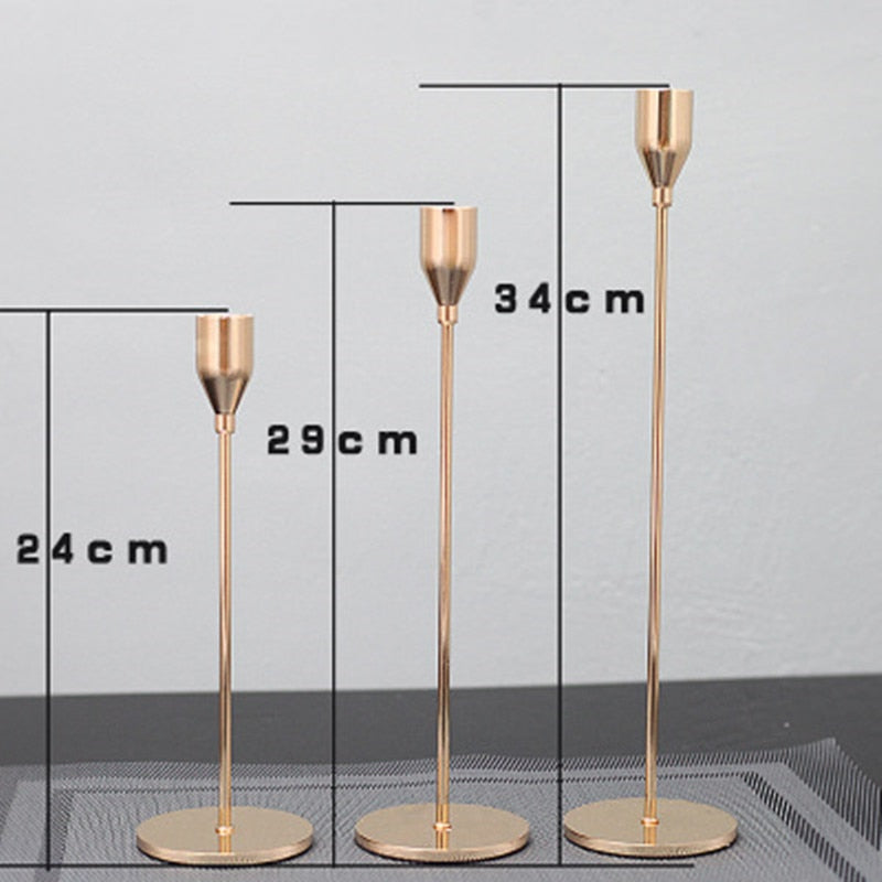 Elegant Metal Candle Holders Set | Modern 3-Piece Design with Non-Slip Base for Stylish Home Decor