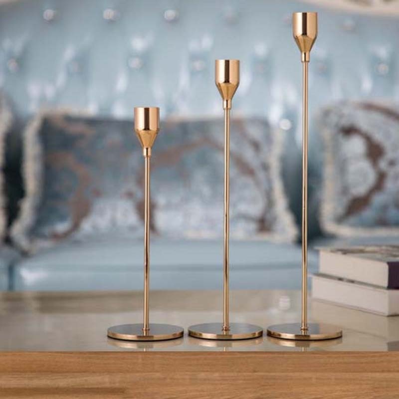 Elegant Metal Candle Holders Set | Modern 3-Piece Design with Non-Slip Base for Stylish Home Decor