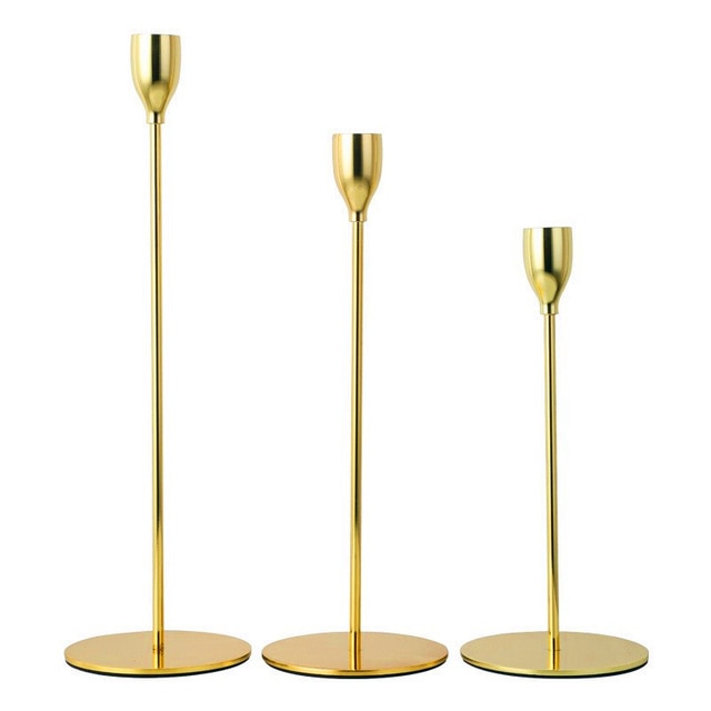 Elegant Metal Candle Holders Set | Modern 3-Piece Design with Non-Slip Base for Stylish Home Decor