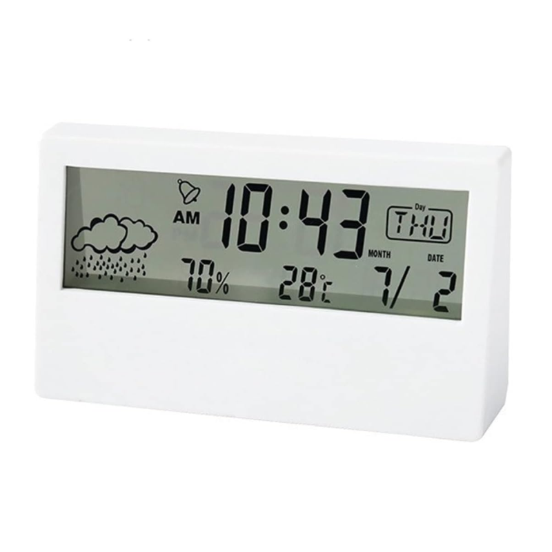 Elegant Minimalist | Digital Alarm Clock with Date, Temperature & Humidity Display | Stylish Home Decor for Modern Living