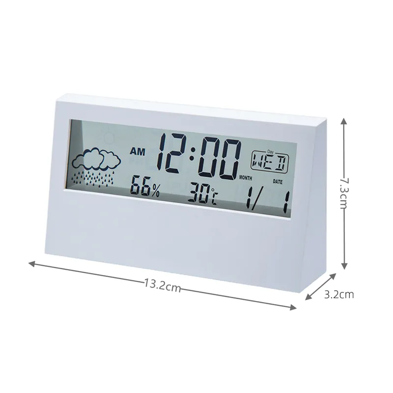 Elegant Minimalist | Digital Alarm Clock with Date, Temperature & Humidity Display | Stylish Home Decor for Modern Living