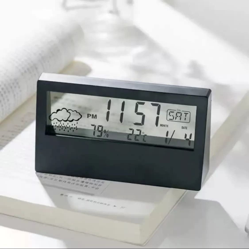 Elegant Minimalist | Digital Alarm Clock with Date, Temperature & Humidity Display | Stylish Home Decor for Modern Living