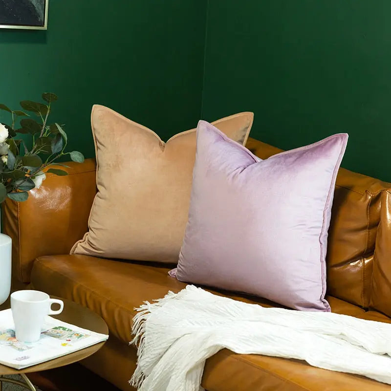 Elegant Velvet Cushion Cover with Hidden Zipper & Soft Texture for Cozy Home Decor