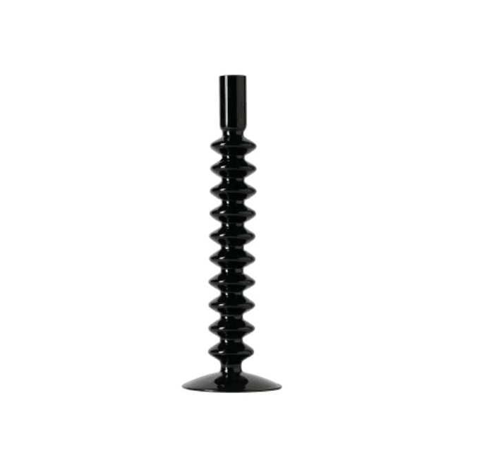 Elegant Vintage Glass Candle Holder with Curved Design for Timeless Decor