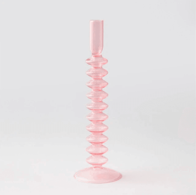 Elegant Vintage Glass Candle Holder with Curved Design for Timeless Decor