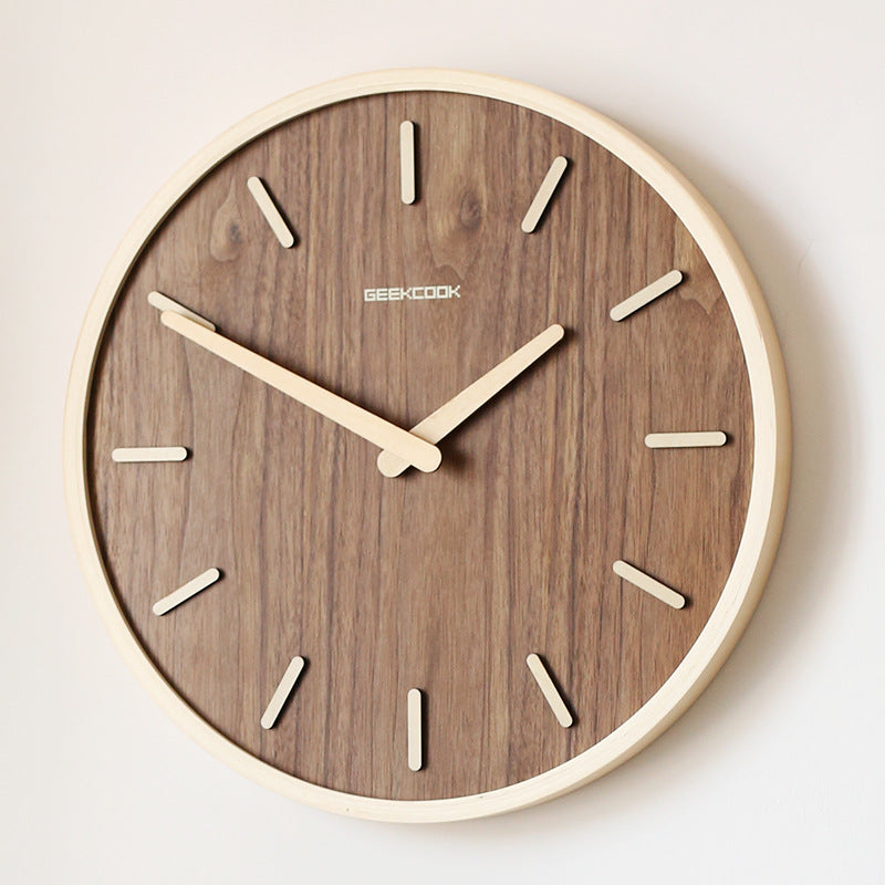 Elegant Wooden Wall Clock | Modern Wall Clock Decor with Silent Quartz Movement | Minimalist Design for Peaceful Living