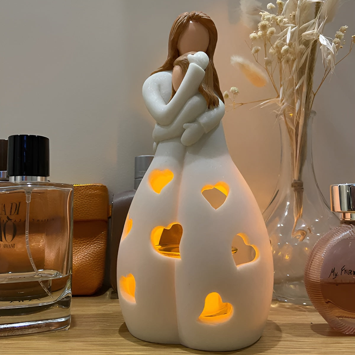 Embrace Glow | Candle Holder with Timeless Ceramic Design | Elegant Home Decor for Cherished Moments