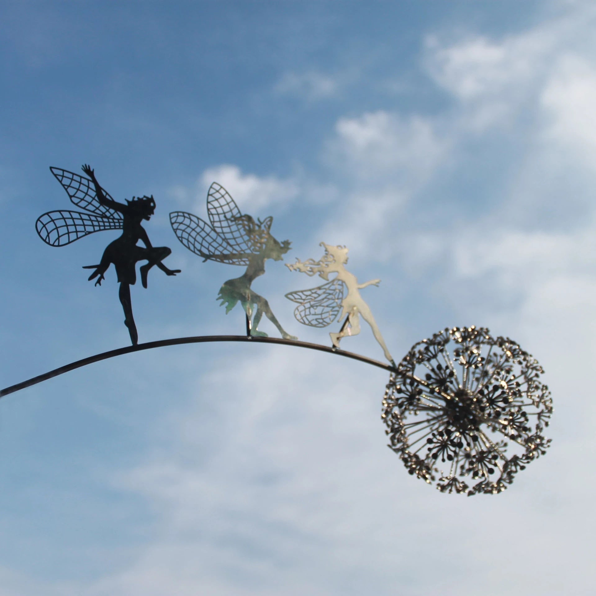Enchanting Garden Statues | Fairy Tale Metal Sculptures with Weather-Resistant Design | Magical Outdoor Decor for Dreamy Landscapes
